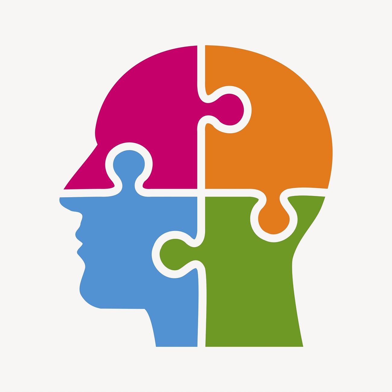 Puzzle mind clipart, autism illustration